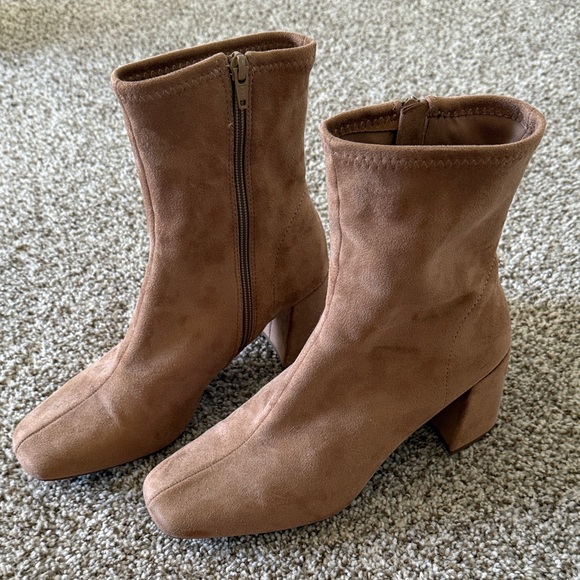 a new day Tan Heeled Boots - Picture 1 of 7